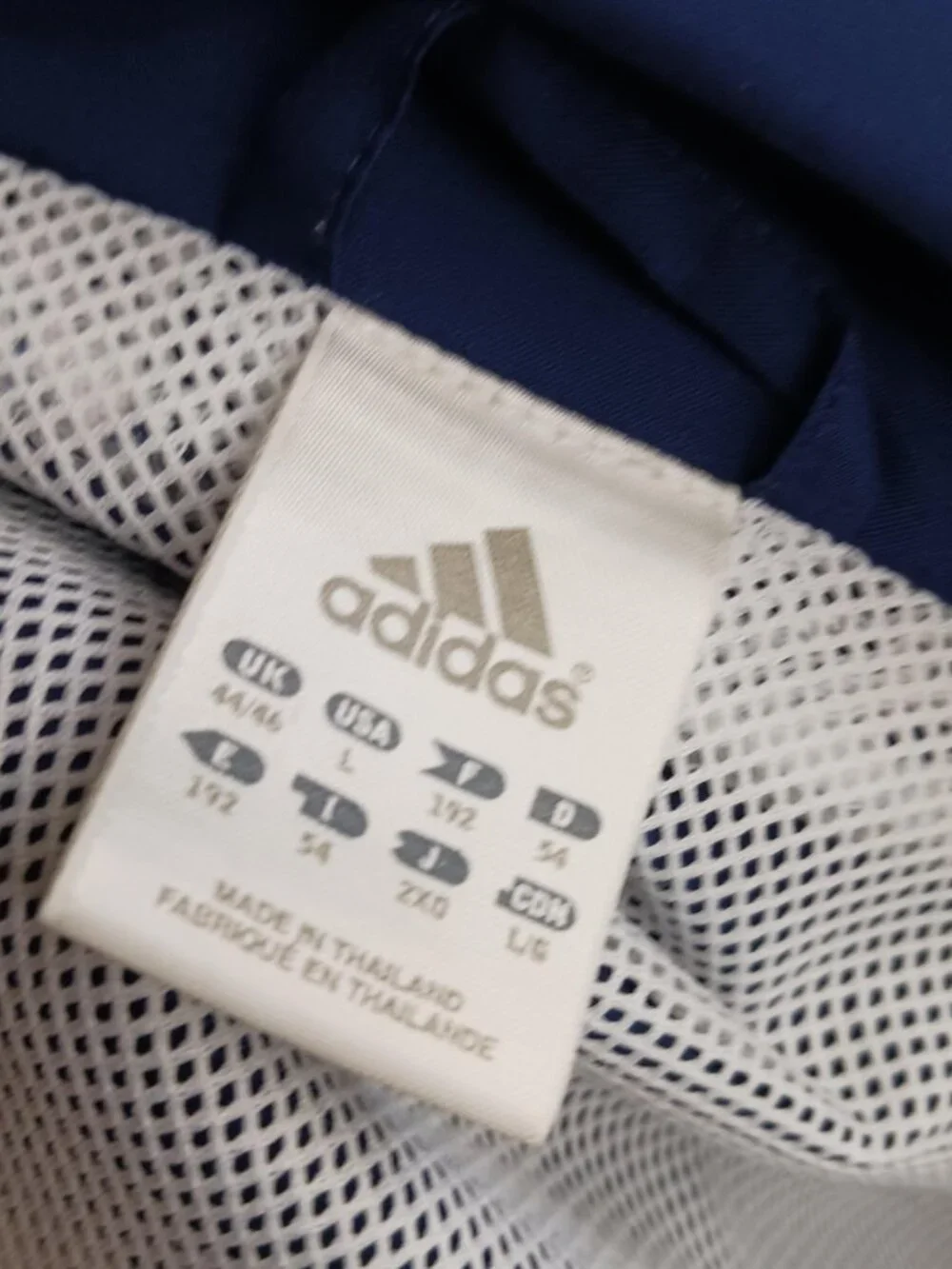 adidas 2003 World Champion Gymnastics Mens Large Jacket Zip Up White & Blue